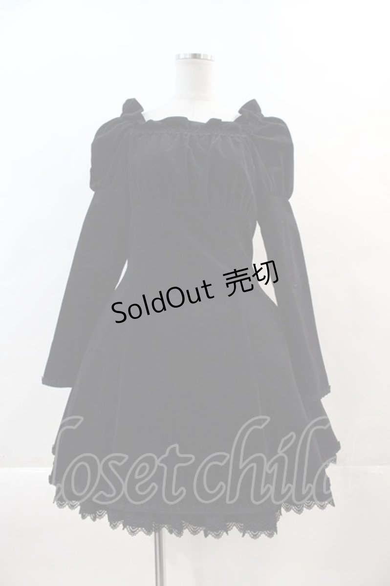 画像1: Moi-meme-Moitie / 別珍後ろ編み上げワンピース(2002年) 2 黒 I-24-05-31-014-MO-JA-HD-ZI (1)