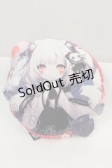 NieR Clothing / 和柄九尾クッション  白Ｘ黒 I-24-06-05-077-PU-ZA-HD-ZT172