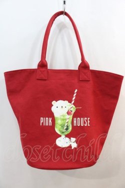 画像1: PINK HOUSE / クリームソーダプリントバッグ  赤 I-24-06-11-111-LO-BG-HD-ZI