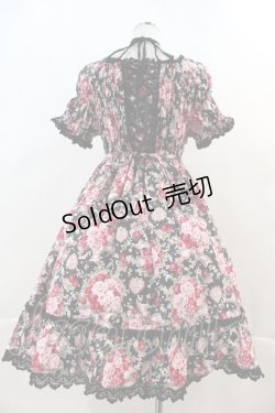 画像2: BABY,THE STARS SHINE BRIGHT / シュガーブーケ〜永遠の乙女の憧れ〜柄シャーリングワンピース  黒 I-24-06-11-033-BA-OP-HD-ZI