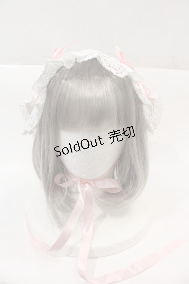 画像4: BABY,THE STARS SHINE BRIGHT / ベビードールジャンパースカート＆うさくみゃヘッドドレスセット  白Ｘピンク I-24-06-21-061-BA-OP-HD-ZI (4)