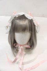 画像4: BABY,THE STARS SHINE BRIGHT / ベビードールジャンパースカート＆うさくみゃヘッドドレスセット  白Ｘピンク I-24-06-21-061-BA-OP-HD-ZI (4)