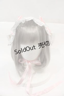 画像4: BABY,THE STARS SHINE BRIGHT / ベビードールジャンパースカート＆うさくみゃヘッドドレスセット  白Ｘピンク I-24-06-21-061-BA-OP-HD-ZI