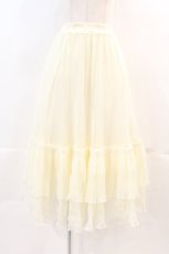 画像1: axes femme / レース切替ティアードスカート M キナリ I-24-06-25-080-AX-SK-HD-ZT399 (1)
