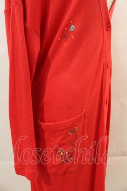 画像4: Franche Lippee / 刺繍入りロングカーディガン  赤 I-24-06-28-025-LO-TO-HD-ZT371