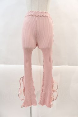 画像1: lilLilly / リブフリルパンツ  ピンク I-24-07-03-084-LO-PA-HD-ZT158
