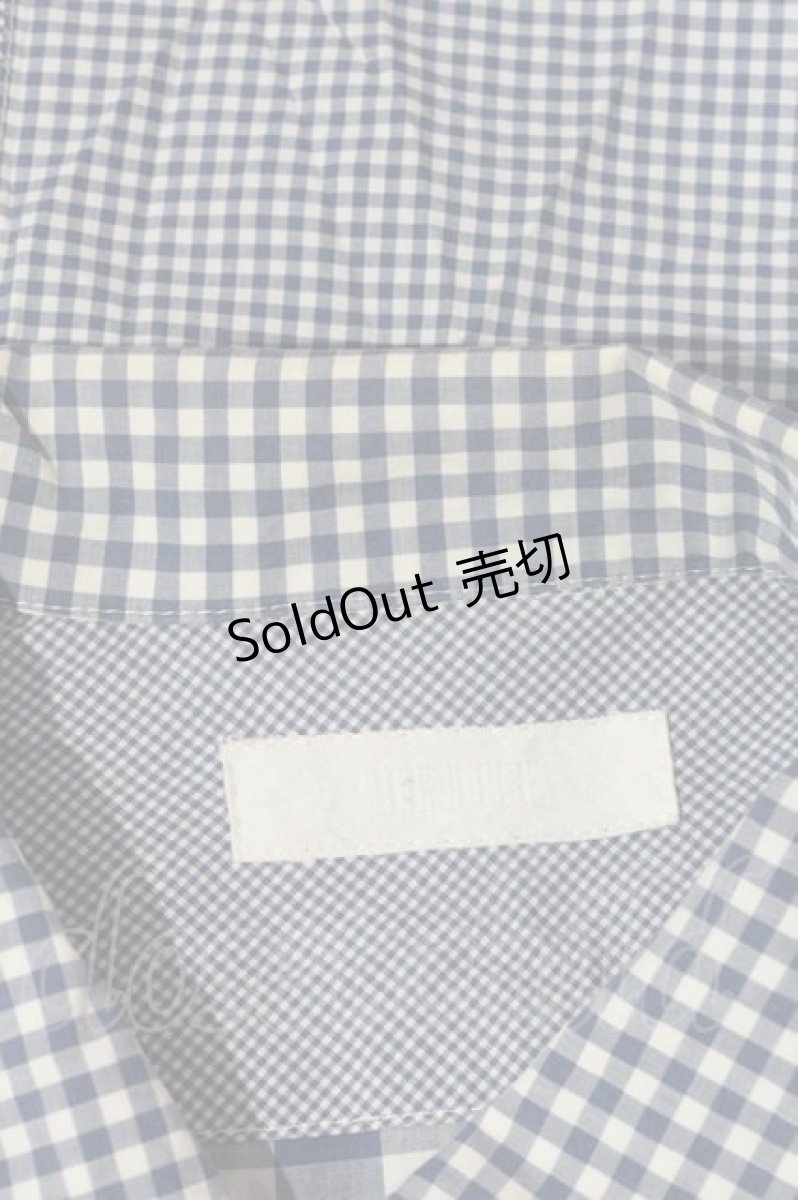 画像3: PINK HOUSE / ギンガムチェック切替半袖シャツ  青Ｘ白チェック I-24-07-05-028-LO-BL-HD-ZT426 (3)