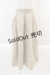 axes femme / 華刺繍リネンガウチョパンツ M ベージュ I-24-07-09-075-AX-PA-HD-ZT309