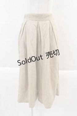画像1: axes femme / 華刺繍リネンガウチョパンツ M ベージュ I-24-07-09-075-AX-PA-HD-ZT309