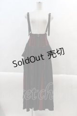 Ozz oneste / ハイウエスト袴デザインパンツ  黒ｘ赤 I-24-07-11-088-OO-PA-AS-ZI