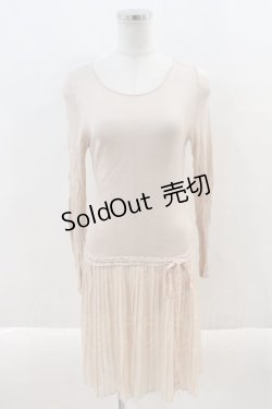 画像1: PINK HOUSE / プリーツドッキングニットワンピース  ピンク I-24-07-15-060-LO-TO-AS-ZT363