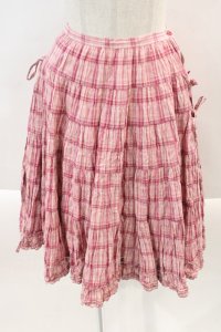 PINK HOUSE / チェックスカート  ピンク I-24-07-15-113-LO-SK-AS-ZS