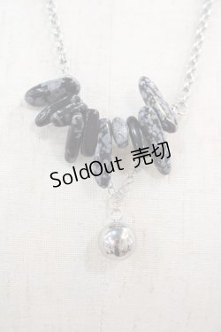 画像1: NieR Clothing / RANDOM STONE NECKLACE  シルバーＸ黒 I-24-07-17-093-PU-AC-HD-ZI