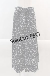 INGEBORG /リボン柄スカート  黒 I-24-07-20-071-LO-SK-AS-ZY