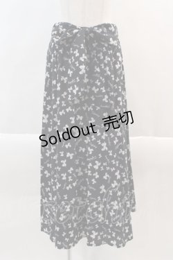 画像1: INGEBORG /リボン柄スカート  黒 I-24-07-20-071-LO-SK-AS-ZY