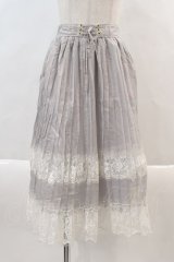axes femme / 編み上げデザインプリーツスカート M グレー I-24-07-22-084-AX-SK-HD-ZT239