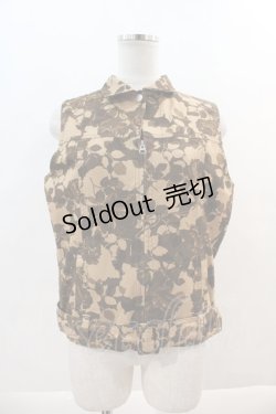 画像1: PINK HOUSE / 葉っぱプリントベスト  ブラウン I-24-07-31-055-LO-TO-HD-ZT041