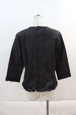 画像2: INGEBORG / デニムフリルトップス  黒 I-24-07-31-057-LO-TO-AS-ZT367 (2)