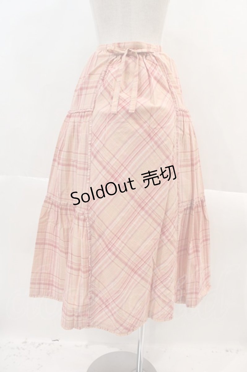 画像2: PINK HOUSE / チェックスカート  ピンク I-24-07-31-067-LO-SK-AS-ZT391 (2)