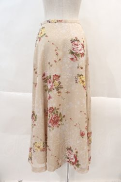 画像2: INGEBORG / 桜薔薇柄ロングスカート  ベージュ I-24-07-31-099-LO-SK-AS-ZI
