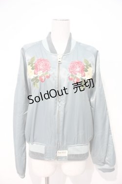 画像1: PINK HOUSE / 花刺繍リバーシブルスカジャン  サックス I-24-07-31-011-LO-JA-AS-ZT412