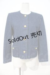 INGEBORG / ゴールドボタンデニムジャケット  青デニム I-24-08-02-084-LO-JA-HD-ZT042