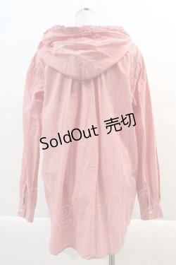 画像2: PINK HOUSE / BOYISH刺繍ギンガムチェックフードブラウス L 赤Ｘ白チェック I-24-08-02-024-LO-BL-HD-ZI