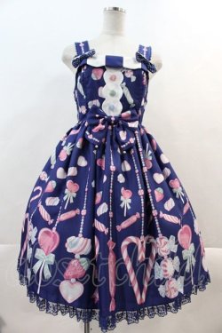 画像1: Angelic Pretty / Candy Ornamentジャンパースカート  ネイビー I-24-08-02-041-AP-OP-HD-ZY