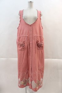 PINK HOUSE / 裾パッチワークリボンポケットジャンパースカート  ピンク I-24-08-03-070-LO-OP-HD-ZT199