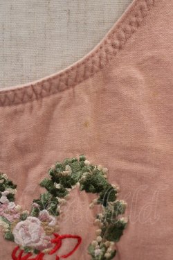 画像3: PINK HOUSE / ローズハートリース刺繍タブリエ  ピンク I-24-08-03-071-LO-OP-HD-ZI