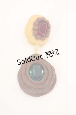 画像1: Q-pot. / ダブルジュエルクッキーピアス  赤Ｘ緑Ｘブラウン I-24-08-03-105-QP-AC-HD-ZI
