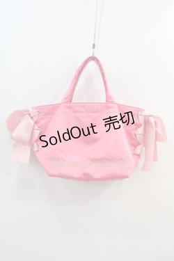 画像1: Maison de FLEUR / サイドレースアップ&裏地LIPハンドバッグ  濃ピンク I-24-08-03-120-LO-BG-HD-ZT-K012