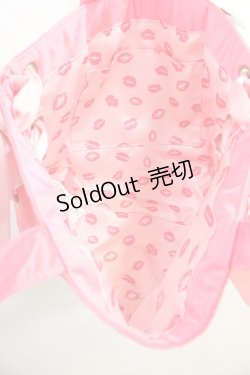 画像4: Maison de FLEUR / サイドレースアップ&裏地LIPハンドバッグ  濃ピンク I-24-08-03-120-LO-BG-HD-ZT-K012