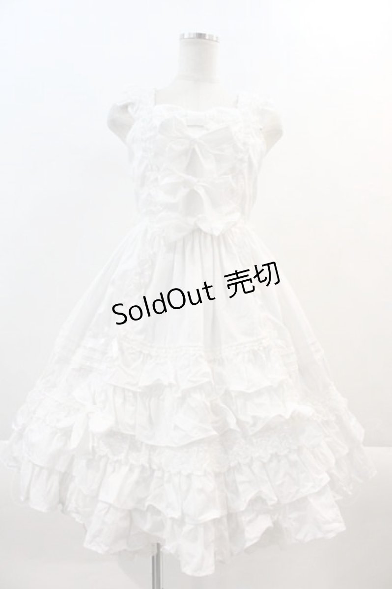 画像1: Angelic Pretty / Sweetフリルジャンパースカート  白 I-24-08-06-082-AP-OP-HD-ZI (1)