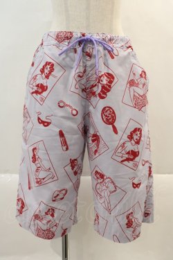 画像1: MILKBOY / BIZARREハーフパンツ  ラベンダーＸアカ I-24-08-09-094-MB-PA-HD-ZT101
