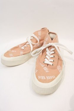 画像1: PINK HOUSE / ロゴスニーカー 約23CM(内側採寸) ピンクＸ白 I-24-08-09-123-LO-SH-HD-ZT-K014