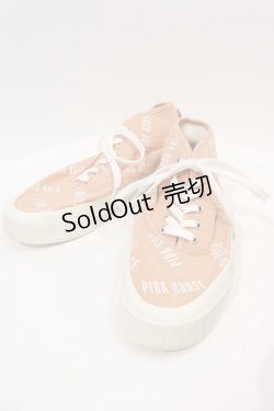 画像1: PINK HOUSE / ロゴスニーカー 約23CM(内側採寸) ピンクＸ白 I-24-08-09-123-LO-SH-HD-ZT-K014