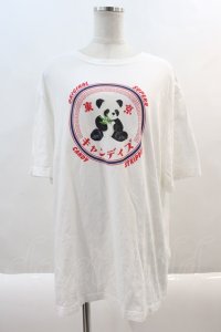 Candy Stripper / パンダBIG TEE  白 I-24-08-11-077-PU-TO-HD-ZT314