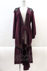 Rozen Kavalier / サイド編みロングカーディガン  パープル I-24-08-13-068-OO-TO-HD-ZS