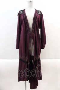 Rozen Kavalier / サイド編みロングカーディガン  パープル I-24-08-13-068-OO-TO-HD-ZS