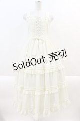 metamorphose /  レースアップロングティアードジャンパースカート  アイボリー I-24-08-15-075-ME-OP-HD-ZI