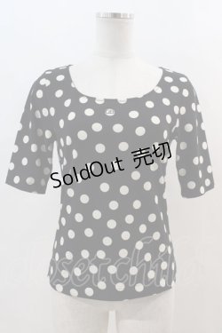 画像1: INGEBORG / ドット半袖カットソー  黒X白 I-24-08-19-051-LO-TO-HD-ZT412