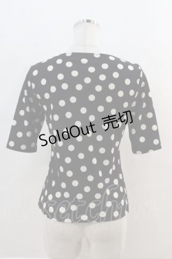 画像2: INGEBORG / ドット半袖カットソー  黒X白 I-24-08-19-051-LO-TO-HD-ZT412