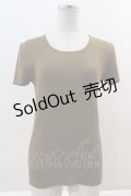 INGEBORG / ロゴ刺繍ストライプ風地カットソー  ブラウン I-24-08-19-057-LO-TO-HD-ZT031