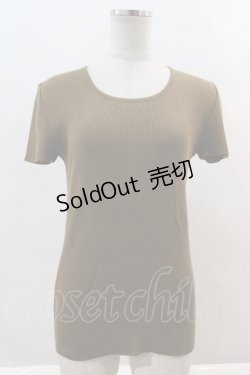 画像1: INGEBORG / ロゴ刺繍ストライプ風地カットソー  ブラウン I-24-08-19-057-LO-TO-HD-ZT031