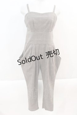 画像1: LIZ LISA / グレンチェックロンパース 0 ブラウン I-24-08-19-116-LO-PA-HD-ZI