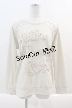 画像1: LIZ LISA / フリルメッセージスウェット 0 アイボリー I-24-08-19-020-LO-TO-HD-ZT470