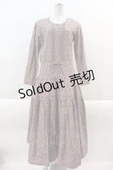 KANEKO ISAO / お花総柄長袖ワンピース  紫 I-24-08-21-064-EL-OP-HD-ZT065