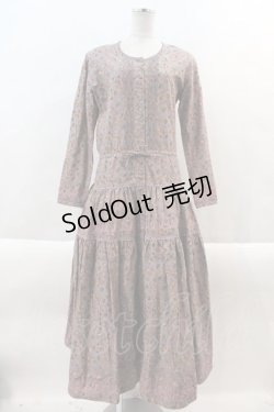 画像1: KANEKO ISAO / お花総柄長袖ワンピース  紫 I-24-08-21-064-EL-OP-HD-ZT065