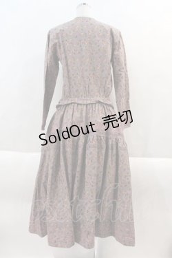 画像2: KANEKO ISAO / お花総柄長袖ワンピース  紫 I-24-08-21-064-EL-OP-HD-ZT065